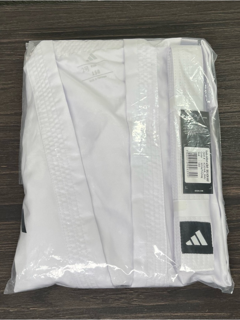 Adidas White Martial Arts Gi with White Belt Included Karate NWT